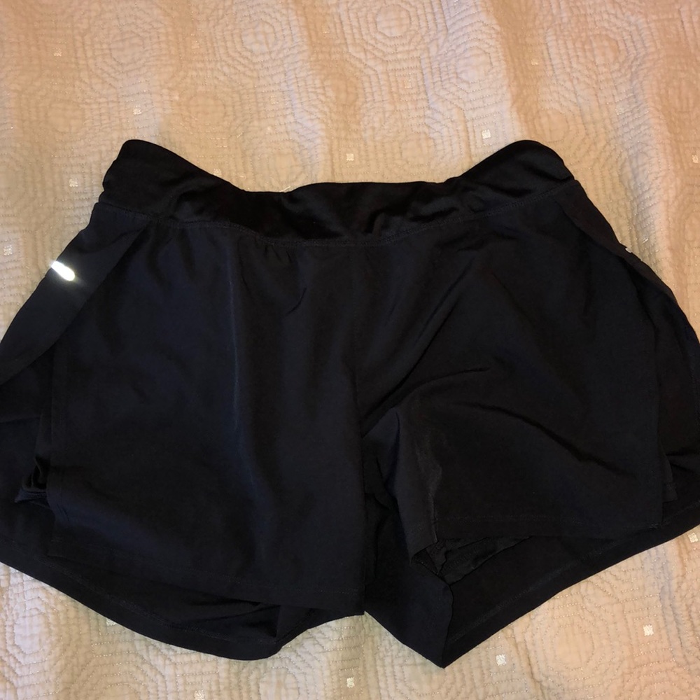 Athletic shorts with built-in spandex